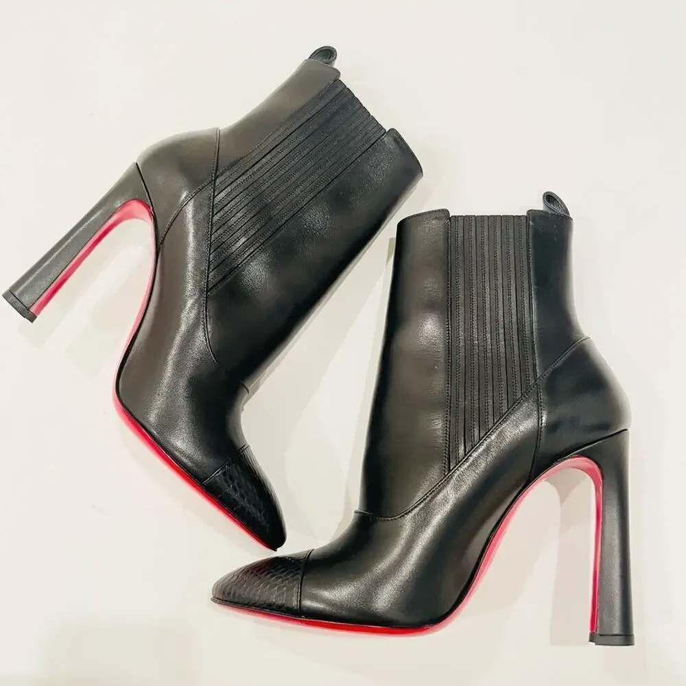 Christian Louboutin Me in the 90's Calf High Black Leather Boots EU40 - Picture 3 of 11